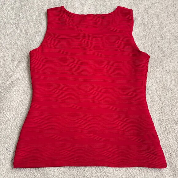 Calvin Klein Red Sleeveless Textured Tank Top Size small round neck - Picture 2 of 7